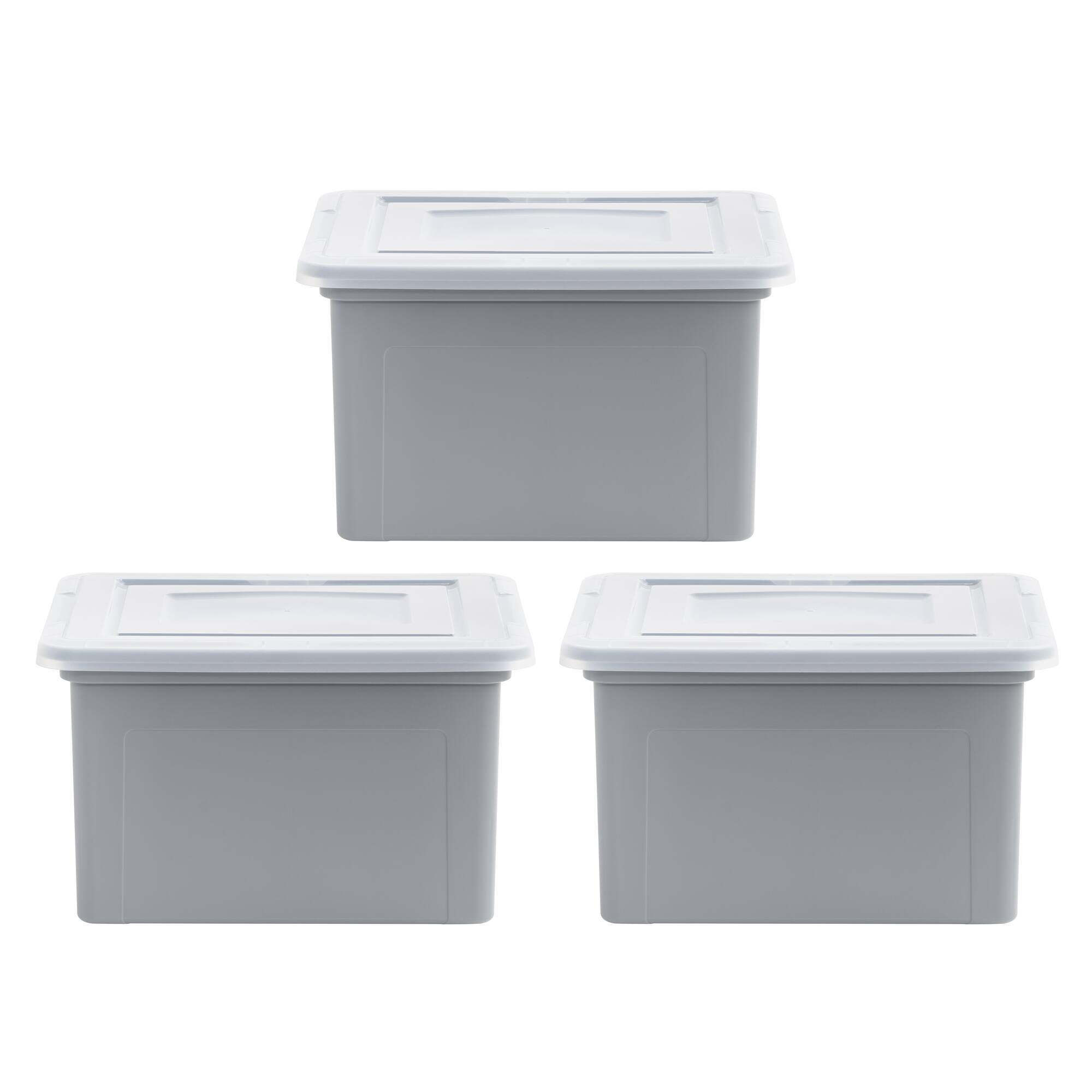 Iris® Gray Dual Purpose Letter & Legal Size File Box, 3 Pack